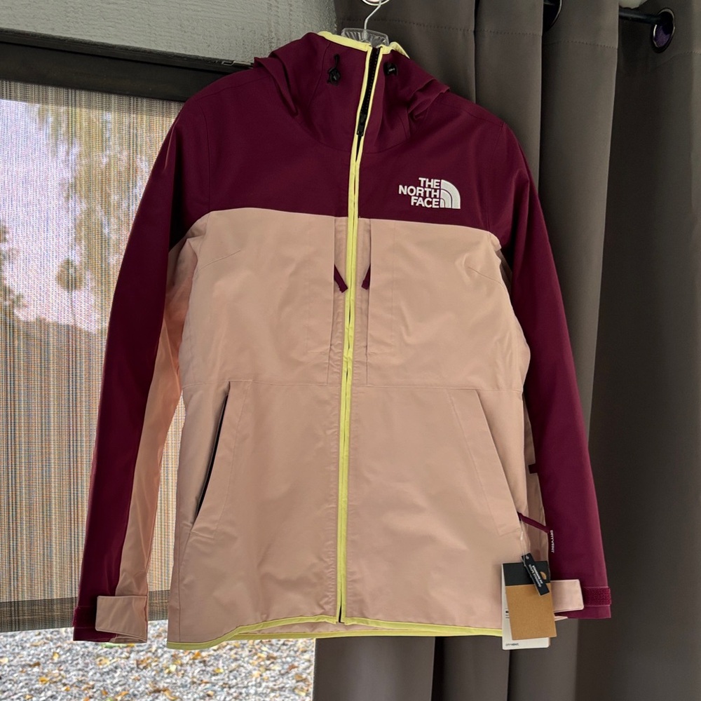 The North Face Maroon and light pink Hooded Jacket